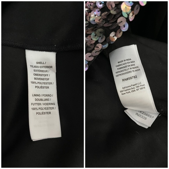 Adrianna Papell Size 6 Black Sequin Blouson Sleeveless Cocktail Evening Gown - Picture 16 of 16